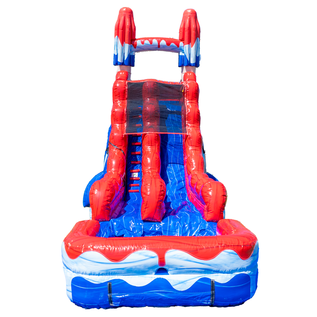 20ft Red White and Cool Popsicle Single Lane Slide