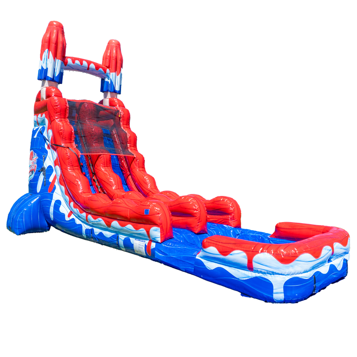20ft Red White and Cool Popsicle Single Lane Slide