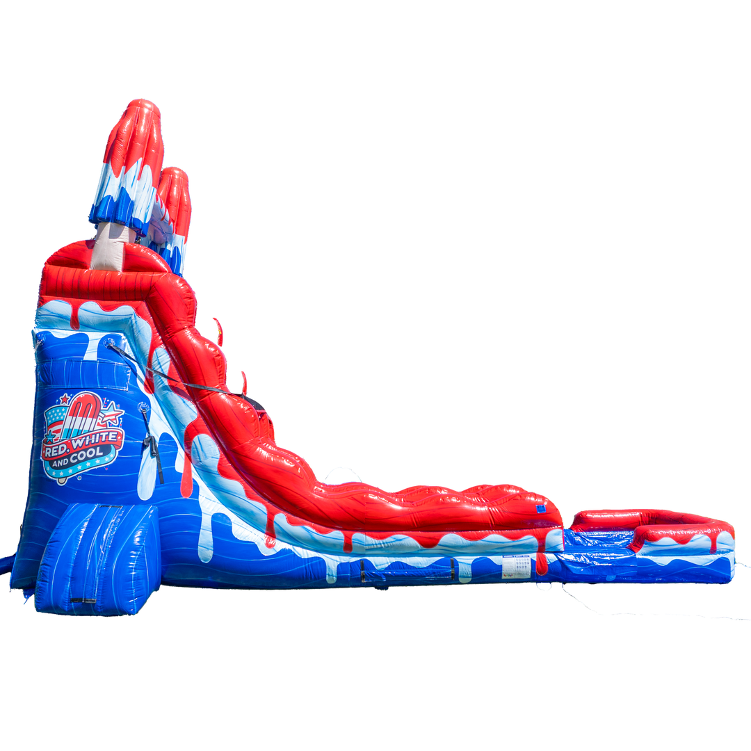 20ft Red White and Cool Popsicle Single Lane Slide