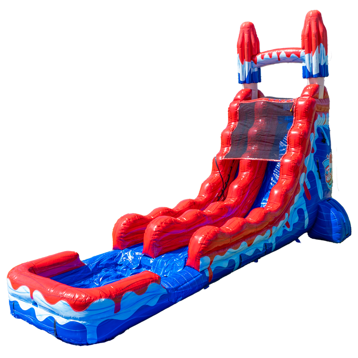 20ft Red White and Cool Popsicle Single Lane Slide