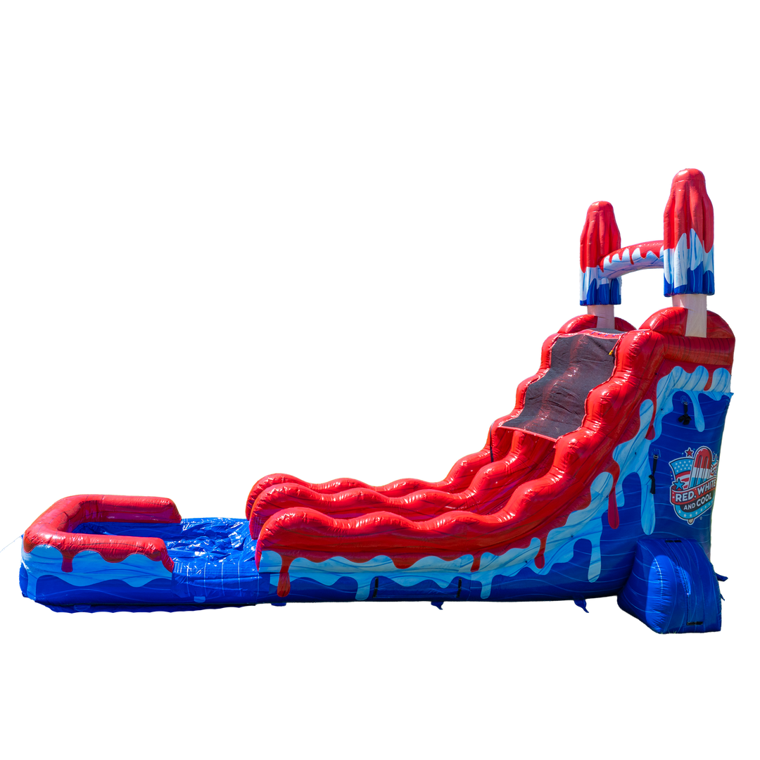 20ft Red White and Cool Popsicle Single Lane Slide