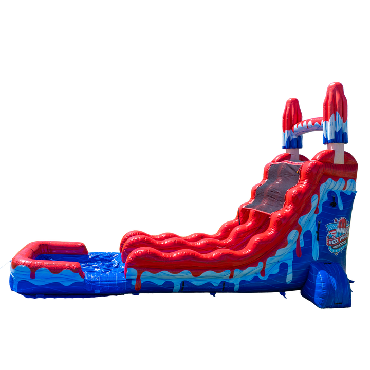 20ft Red White and Cool Popsicle Single Lane Slide