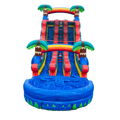20FT Blue Paradise Dual Lane Slide