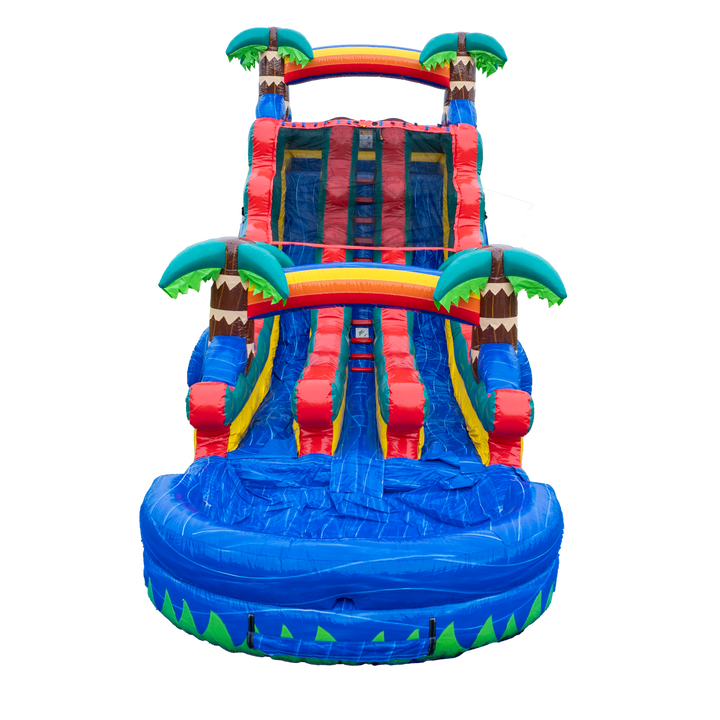 20FT Blue Paradise Dual Lane Slide