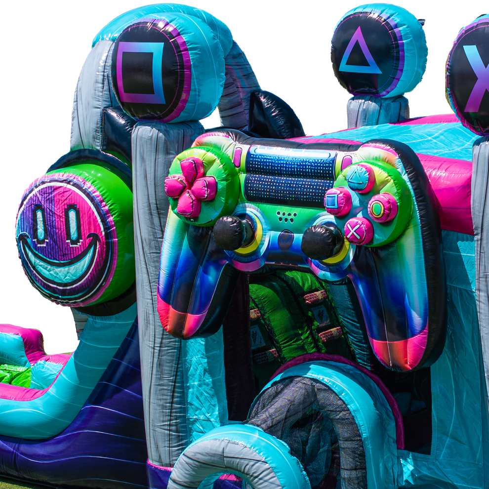 GLITCH Gamer Bounce House Combo | Big and Bright Inflatables