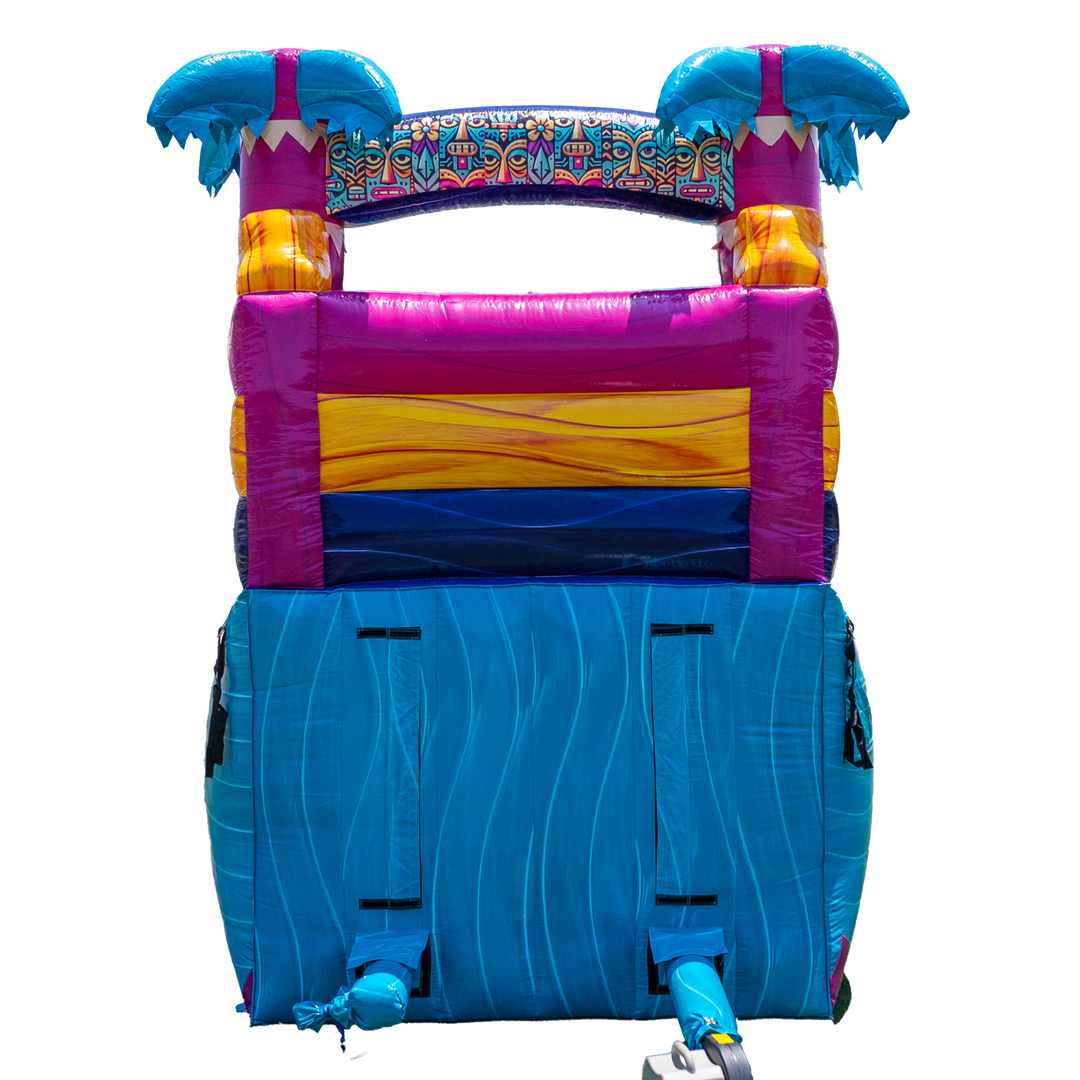 14FT Teal Rippling Rush Single Lane Slide
