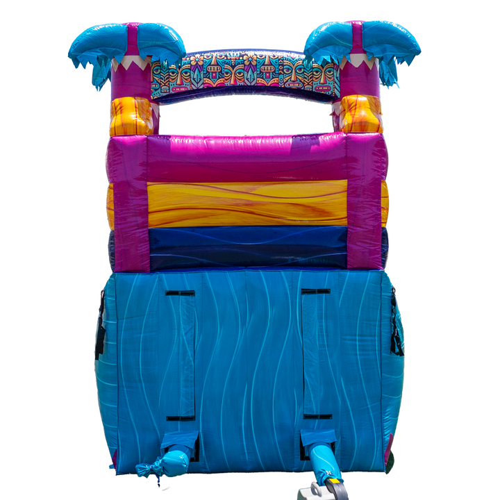 14FT Teal Rippling Rush Single Lane Slide