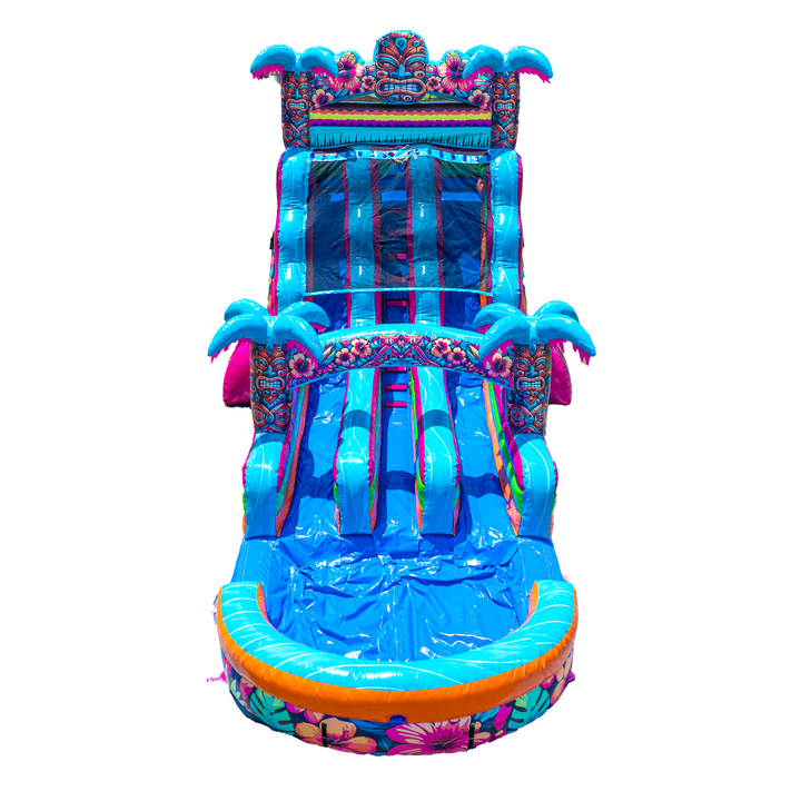 18FT Aloha Splash (Hawaiian Hibiscus) Dual Lane Slide