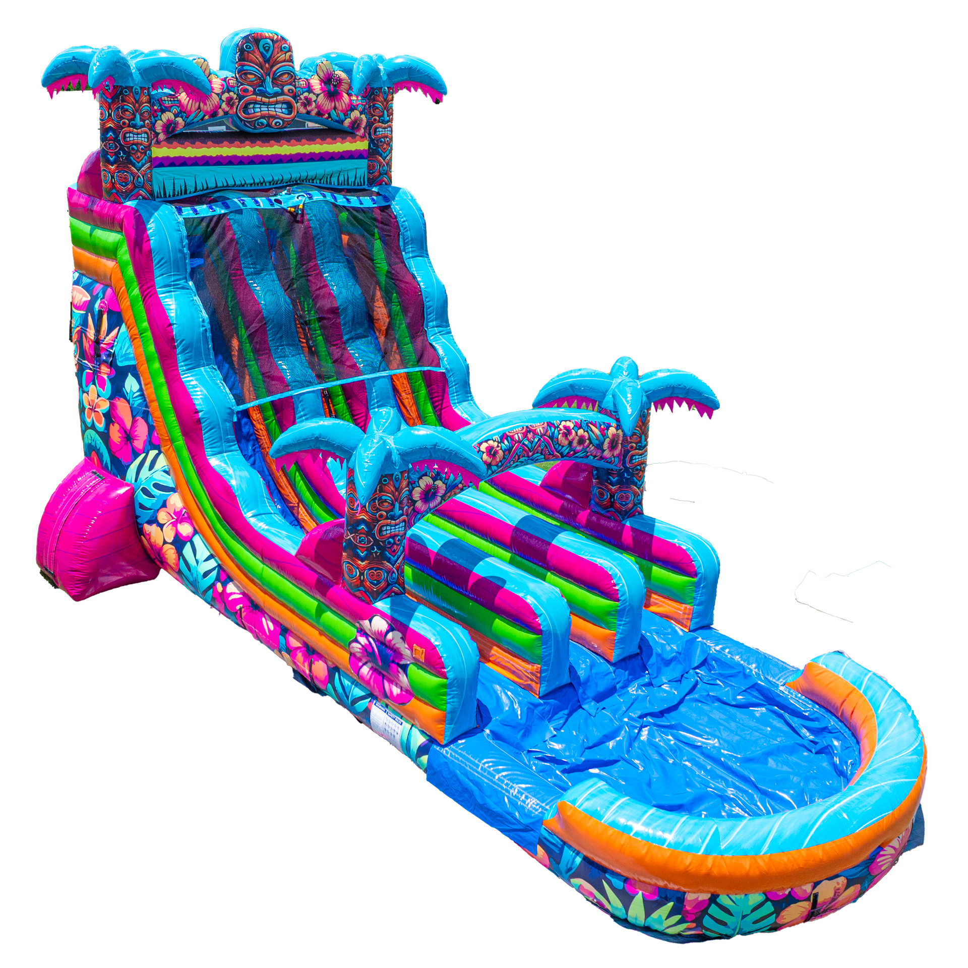 18FT Dual Lane Hibiscus Slide | Big and Bright Inflatables