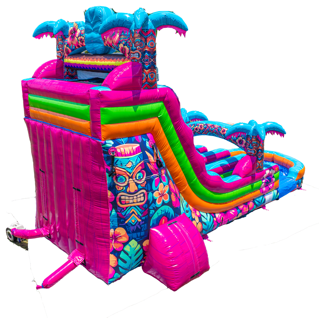 18FT Aloha Splash (Hawaiian Hibiscus) Dual Lane Slide