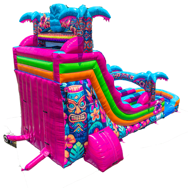18FT Aloha Splash (Hawaiian Hibiscus) Dual Lane Slide