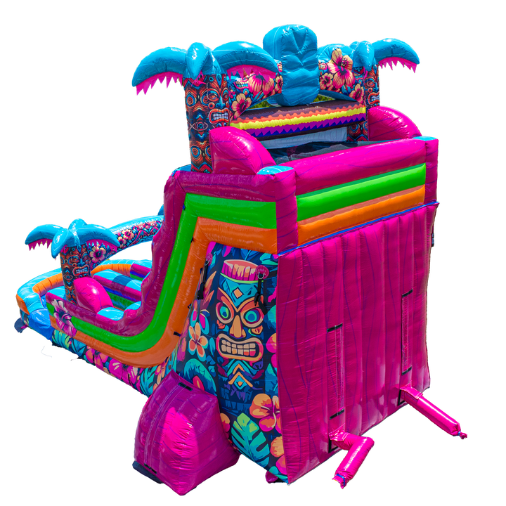 18FT Aloha Splash (Hawaiian Hibiscus) Dual Lane Slide