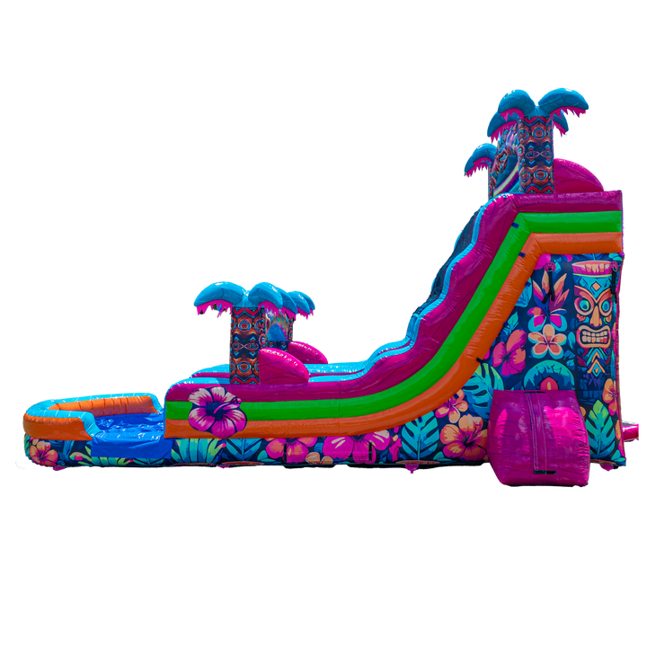 18FT Aloha Splash (Hawaiian Hibiscus) Dual Lane Slide