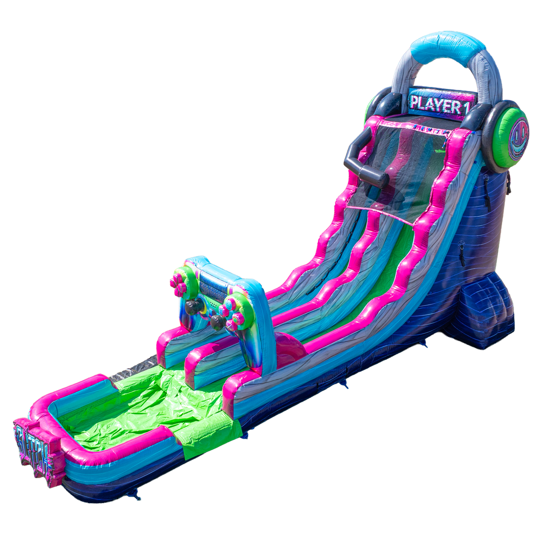 18FT Glitch Single Lane Slide PA/NJ Certified Version Splashpad