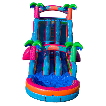 18FT Electric Tropics Dual Lane Slide