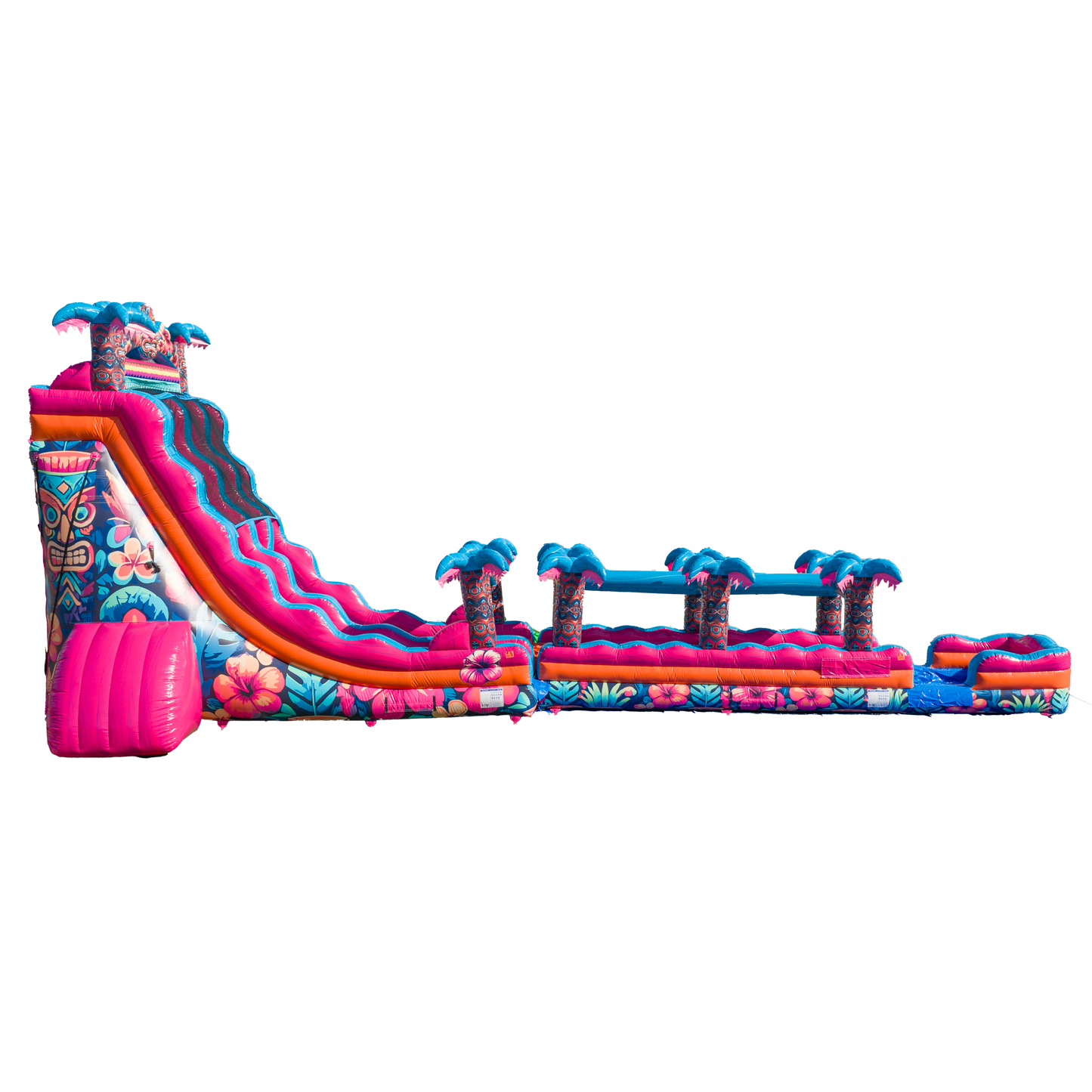 27FT Aloha Splash (Hawaiian Hibiscus) Dual Lane Slide w/SLip n Slide