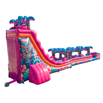 27FT Aloha Splash (Hawaiian Hibiscus) Dual Lane Slide w/SLip n Slide