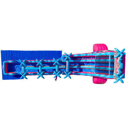 27FT Aloha Splash (Hawaiian Hibiscus) Dual Lane Slide w/SLip n Slide