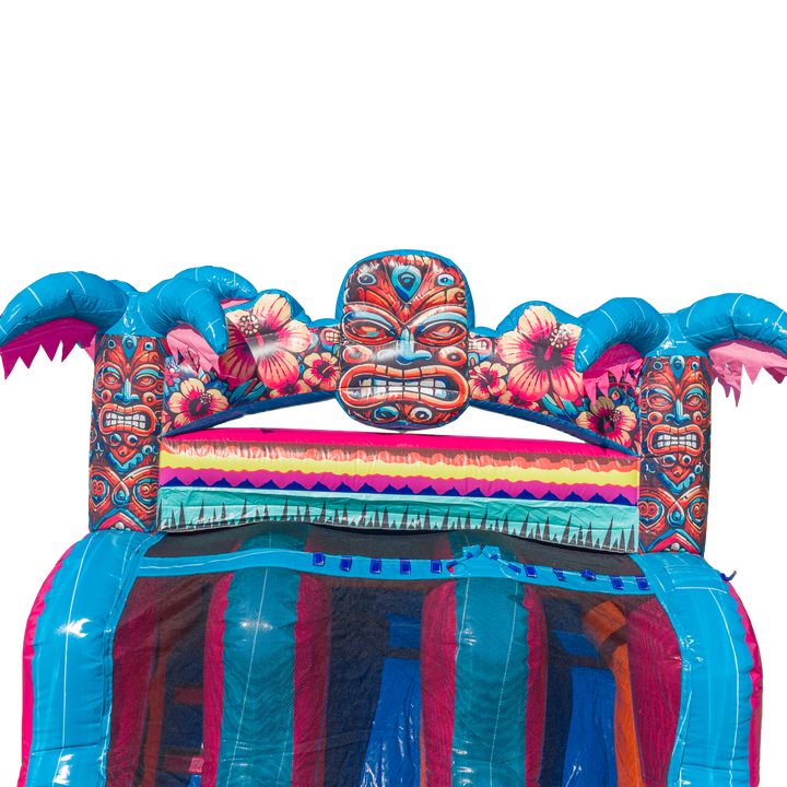 27FT Aloha Splash (Hawaiian Hibiscus) Dual Lane Slide w/Slip n Slide