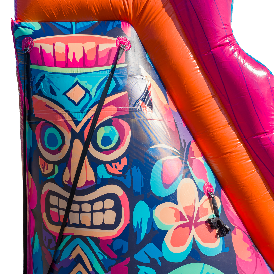 27FT Aloha Splash (Hawaiian Hibiscus) Dual Lane Slide w/Slip n Slide