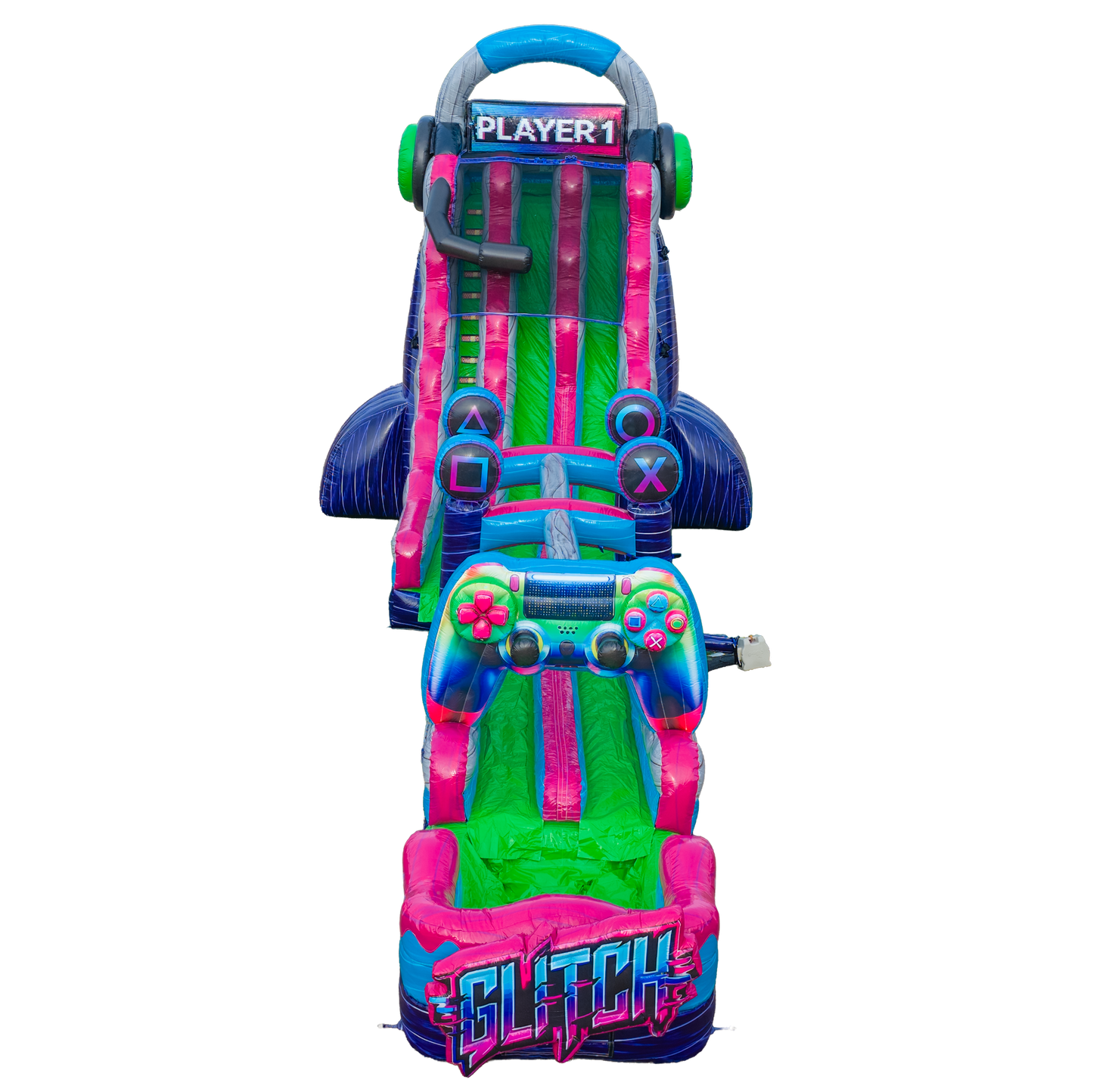 27FT Glitch Dual Lane Slide w/Slip n Slide