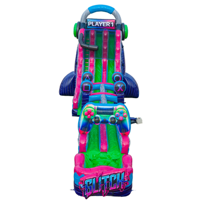 27FT Glitch Dual Lane Slide w/Slip n Slide