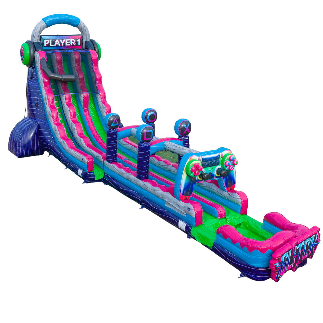 27FT Glitch Dual Lane Slide w/Slip n Slide