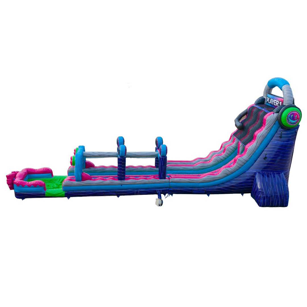 27FT Glitch Dual Lane Slide w/Slip n Slide