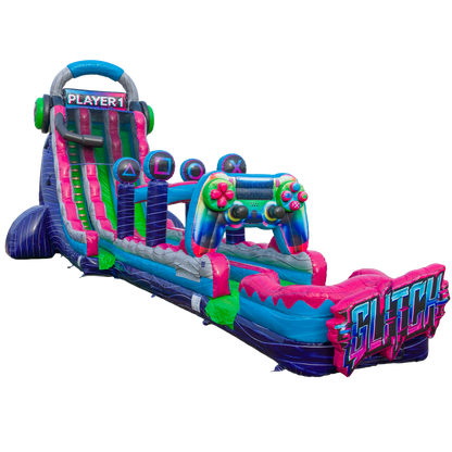 27FT Glitch Dual Lane Slide w/Slip n Slide
