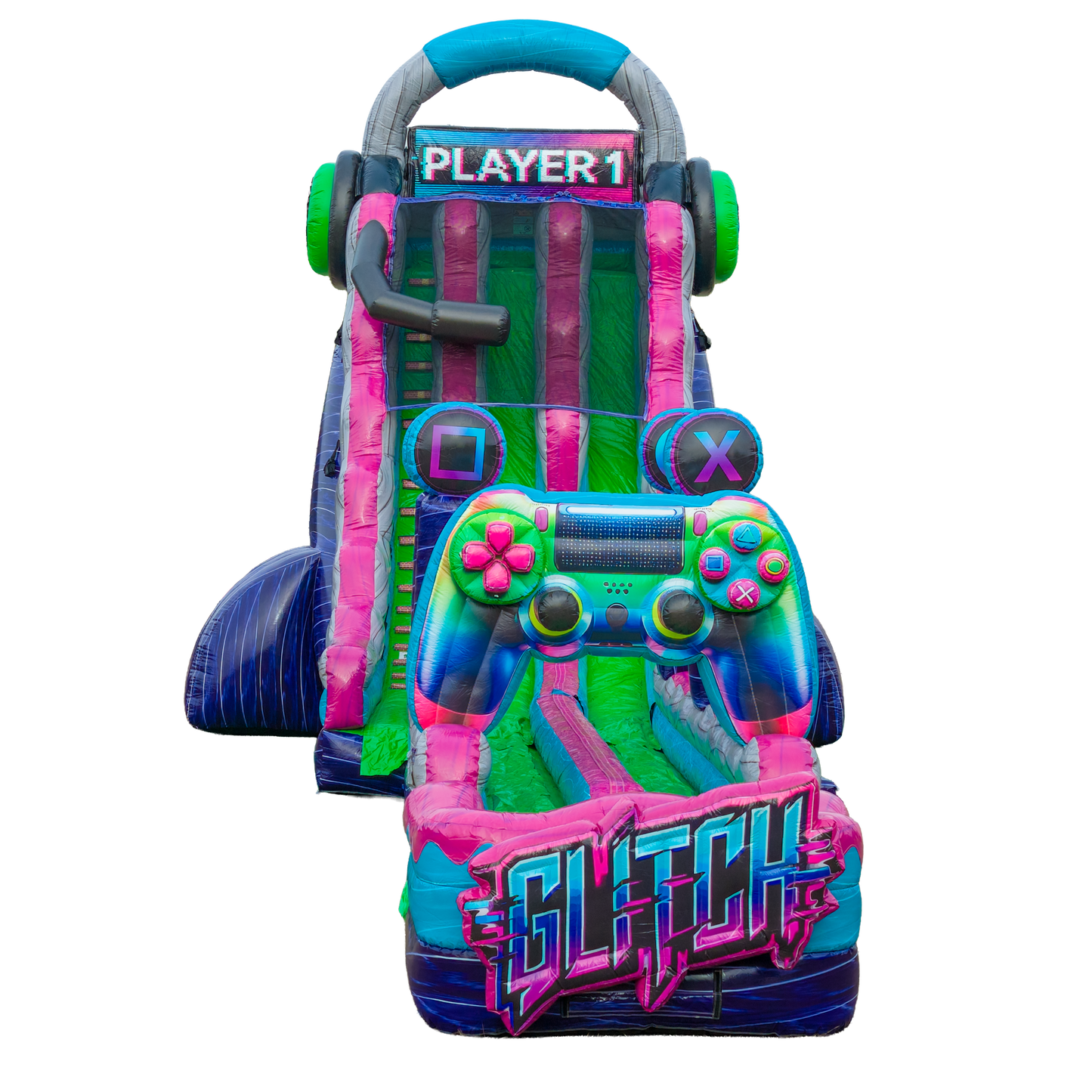 27FT Glitch Dual Lane Slide w/Slip n Slide