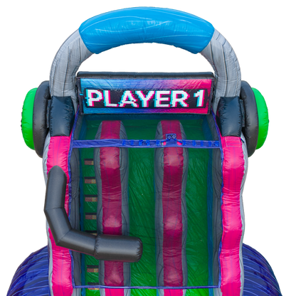 27FT Glitch Dual Lane Slide w/Slip n Slide