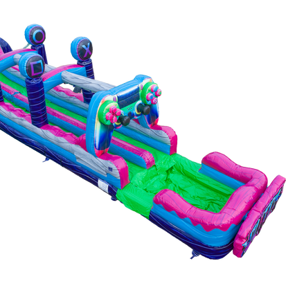 27FT Glitch Dual Lane Slide w/Slip n Slide