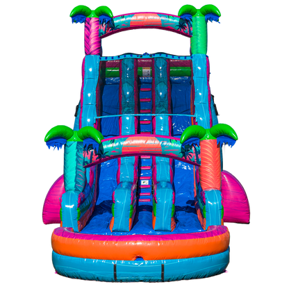 22FT Electric Tropics Dual Lane Slide