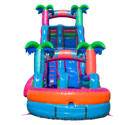 22FT Electric Tropics Single Lane Slide