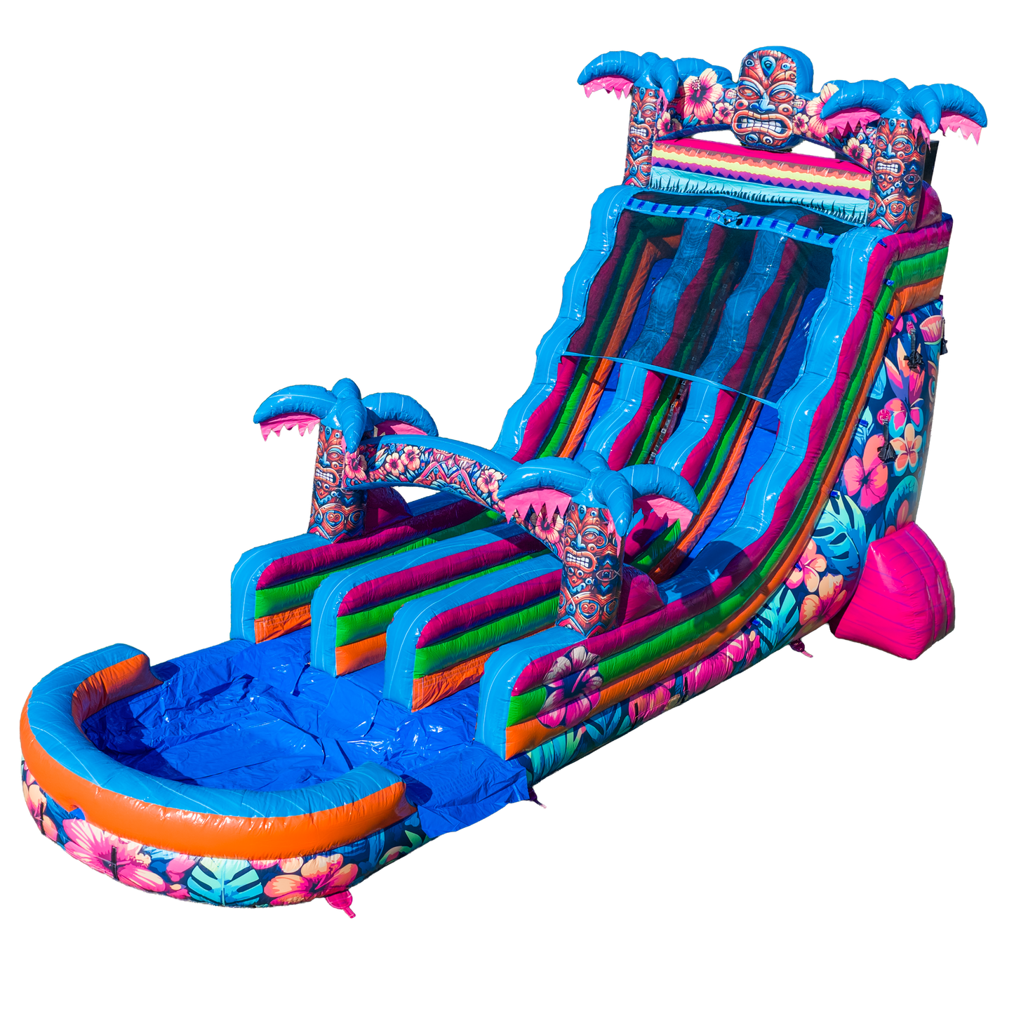 20FT Aloha Splash (Hawaiian Hibiscus) Dual Lane Slide