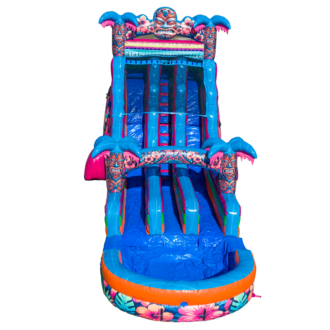 20FT Aloha Splash (Hawaiian Hibiscus) Dual Lane Slide