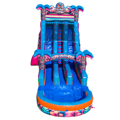 20FT Aloha Splash (Hawaiian Hibiscus) Dual Lane Slide