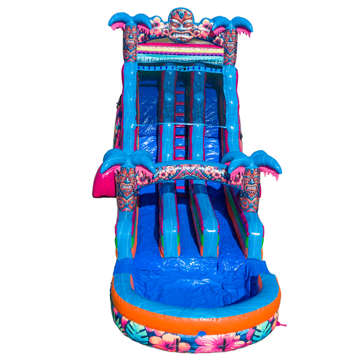 20FT Aloha Splash (Hawaiian Hibiscus) Dual Lane Slide