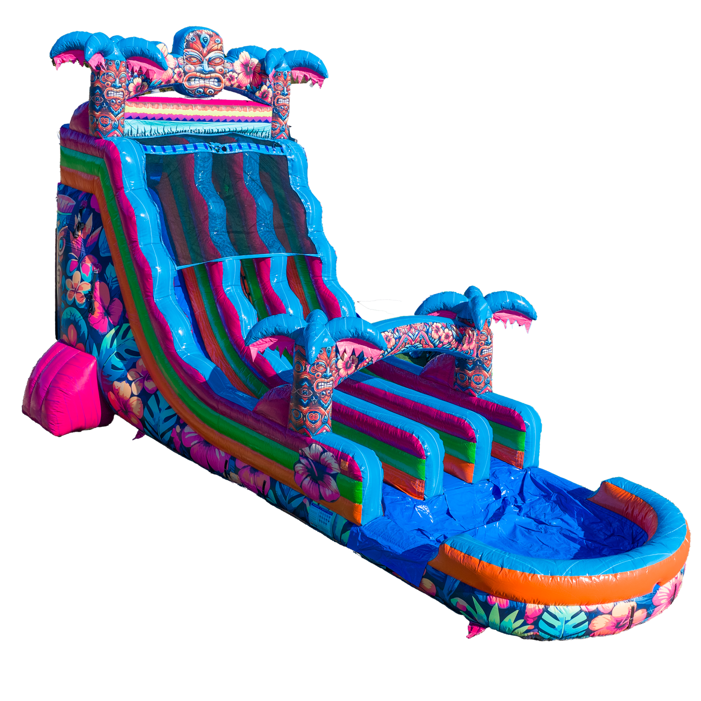 20FT Aloha Splash (Hawaiian Hibiscus) Dual Lane Slide