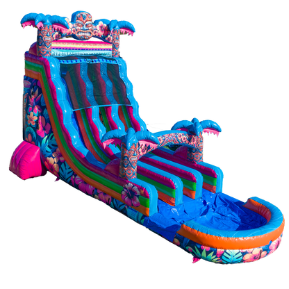 20FT Aloha Splash (Hawaiian Hibiscus) Dual Lane Slide