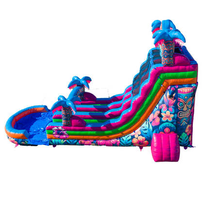 20FT Aloha Splash (Hawaiian Hibiscus) Dual Lane Slide