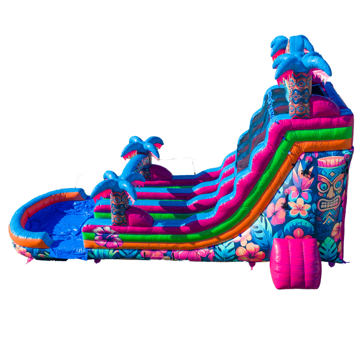 20FT Aloha Splash (Hawaiian Hibiscus) Dual Lane Slide