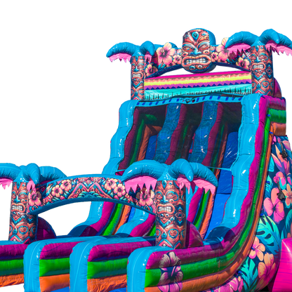 20FT Aloha Splash (Hawaiian Hibiscus) Dual Lane Slide