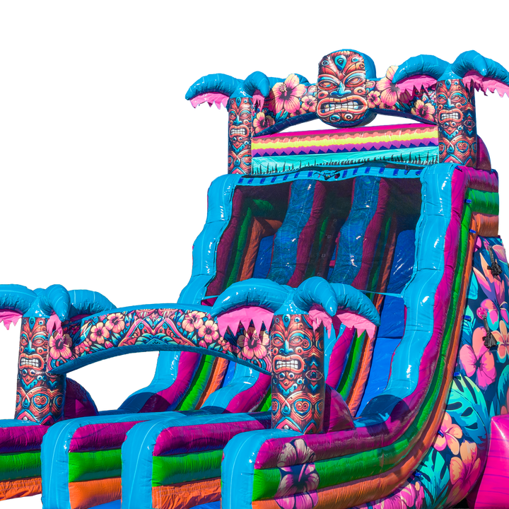 20FT Aloha Splash (Hawaiian Hibiscus) Dual Lane Slide