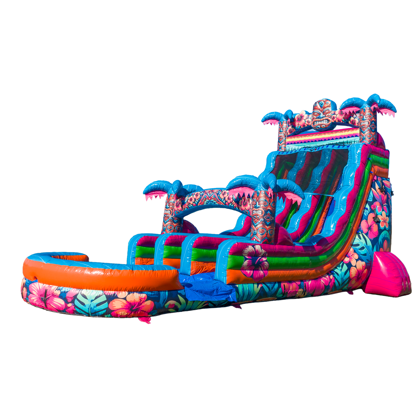 20FT Aloha Splash (Hawaiian Hibiscus) Dual Lane Slide