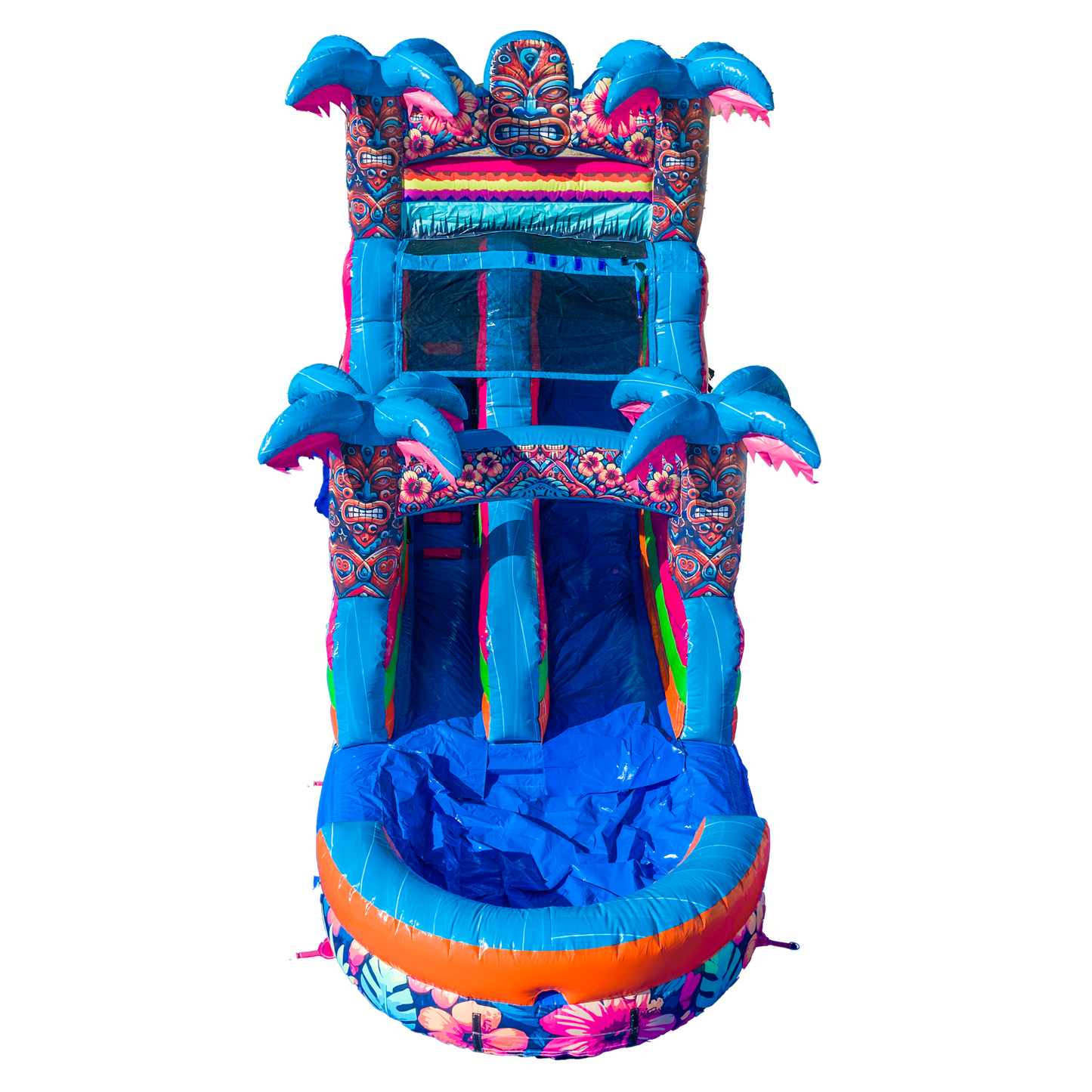 14FT Aloha Splash (Hawaiian Hibiscus) Single Lane Slide