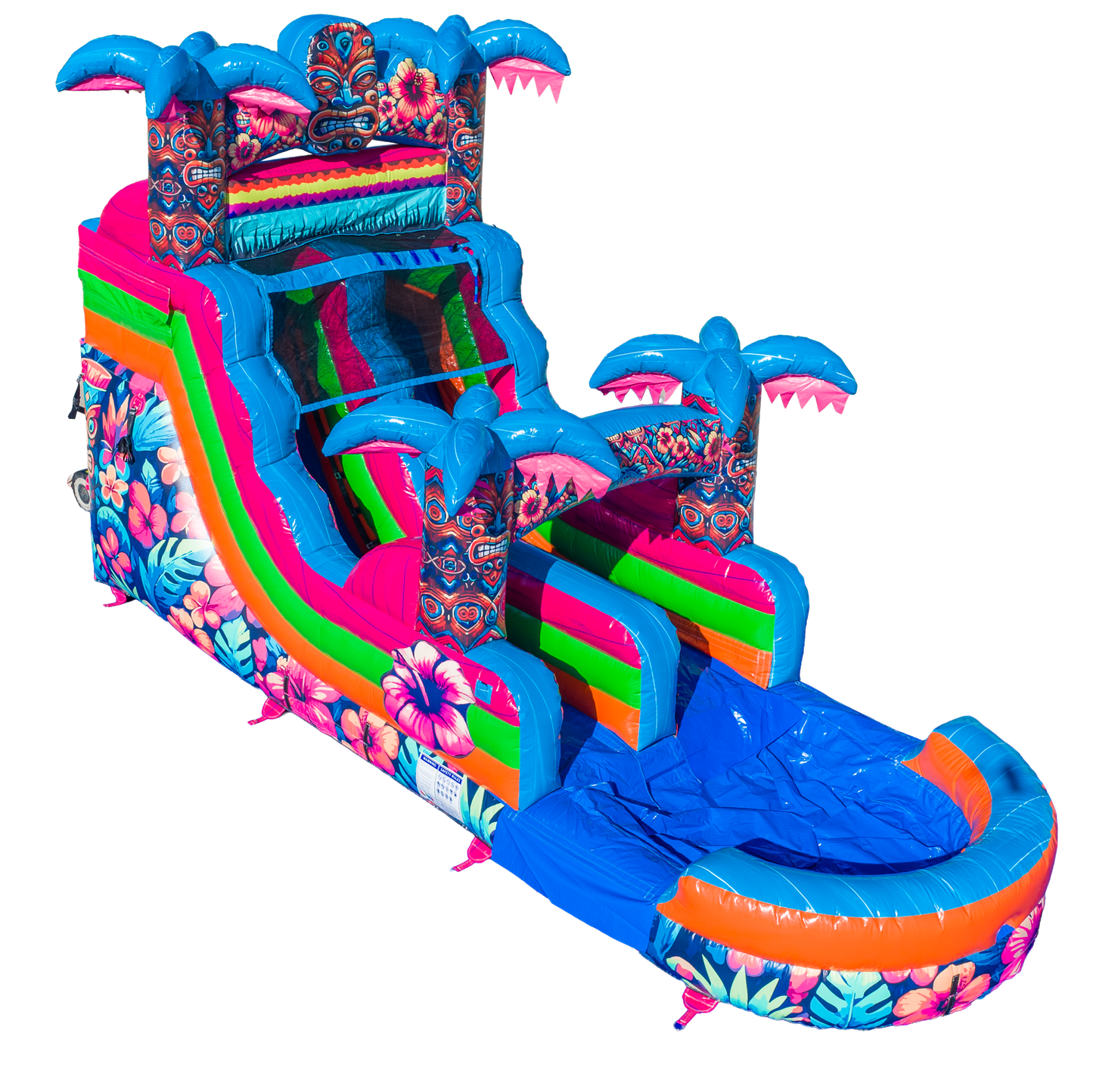 14FT Aloha Splash (Hawaiian Hibiscus) Single Lane Slide