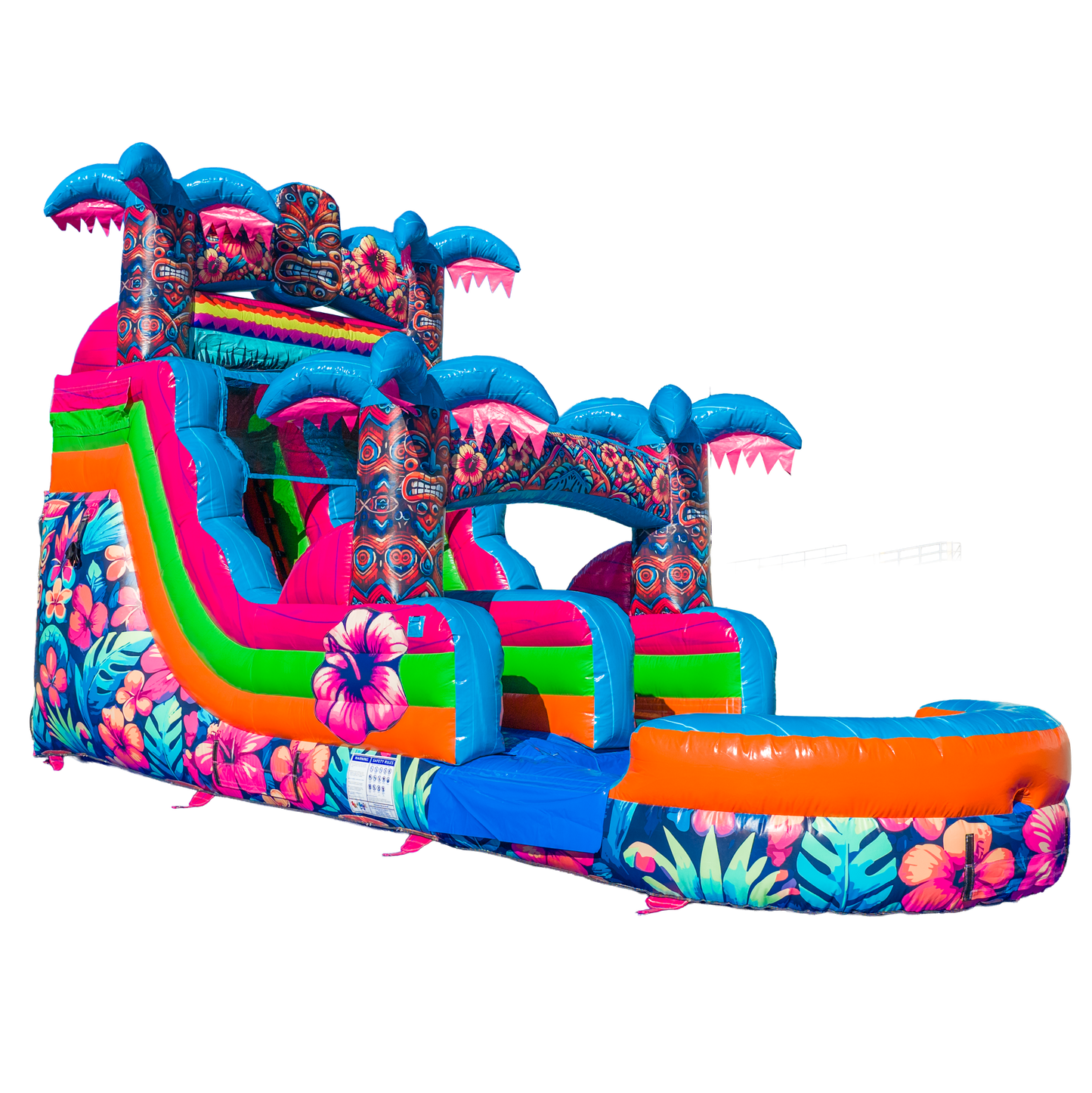 14FT Aloha Splash (Hawaiian Hibiscus) Single Lane Slide