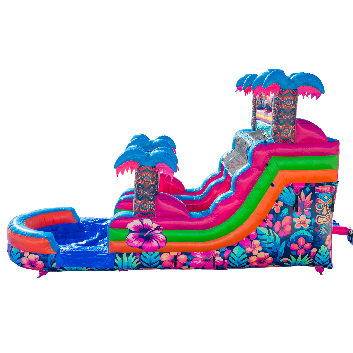 14FT Aloha Splash (Hawaiian Hibiscus) Single Lane Slide