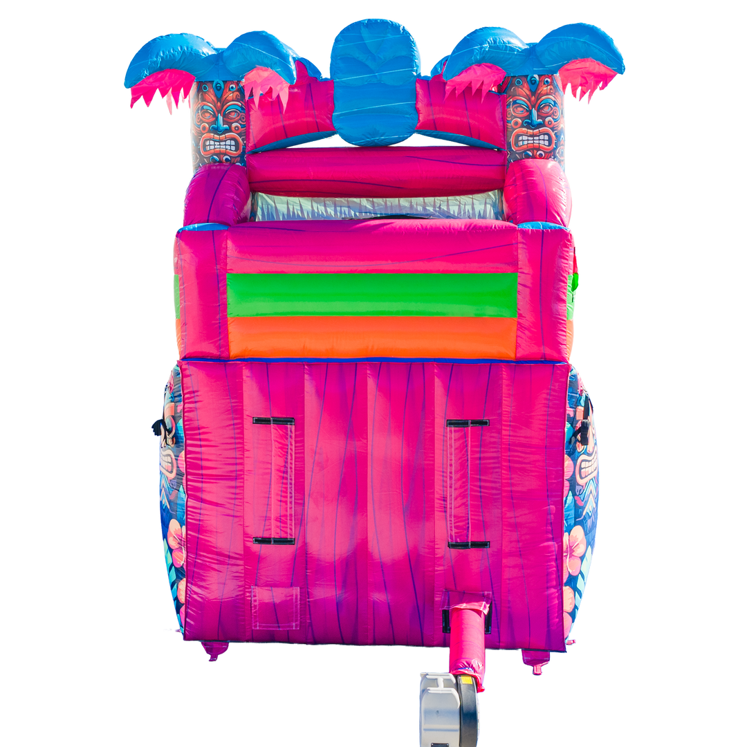 14FT Aloha Splash (Hawaiian Hibiscus) Single Lane Slide